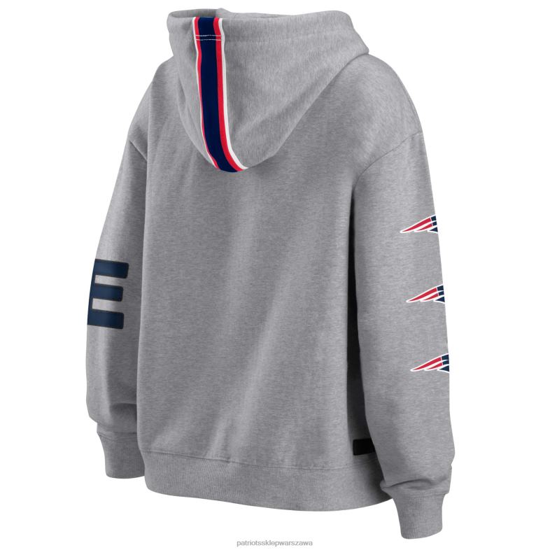 Patriots Jersey kobiety wear by erin andrews szara bluza z kapturem i suwakiem na całej długości odzież 6RBB2412