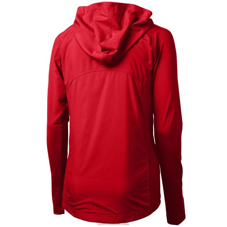 Patriots Jersey kobiety zapinana na zamek błyskawiczny bluza z kapturem w czerwonym kolorze cut & buck adaptacja ekologicznej dzianiny hybrydowej z recyklingu odzież 6RBB935