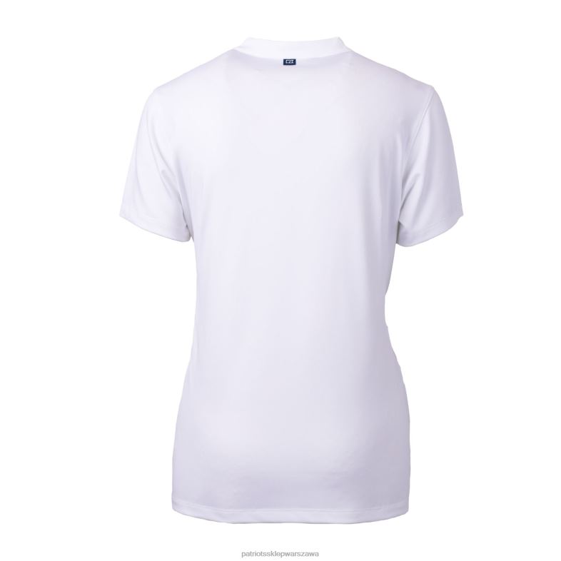 Patriots Jersey kobiety cutter & buck białe logo kasku drytec forge rozciągliwy top z ostrzem w kształcie litery V odzież 6RBB2654