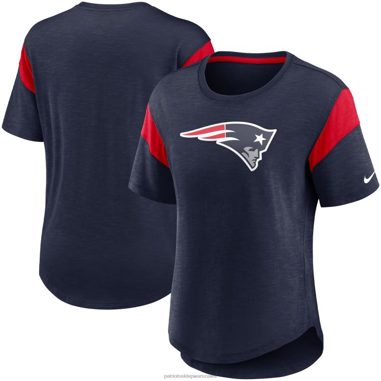 Patriots Jersey kobiety modny top z logo Nike Heather w kolorze granatowym odzież 6RBB2797