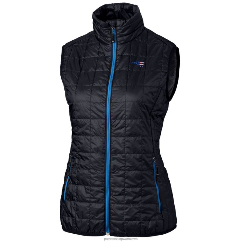 Patriots Jersey kobiety Cut & Buck granatowa kamizelka pikowana primaloft eco z suwakiem na całej długości odzież 6RBB1022