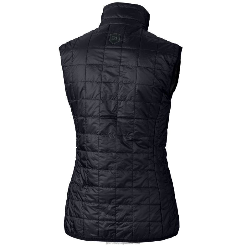 Patriots Jersey kobiety Cut & Buck granatowa kamizelka pikowana primaloft eco z suwakiem na całej długości odzież 6RBB1022