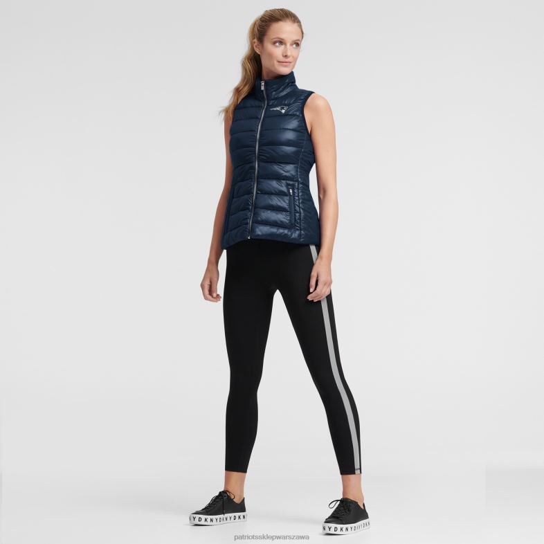 Patriots Jersey kobiety dkny sport granatowa pikowana kamizelka z suwakiem na całej długości odzież 6RBB1113