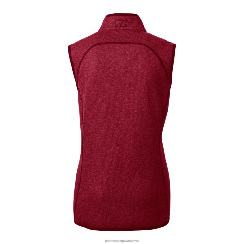 Patriots Jersey kobiety kuter i buck czerwony hełm logo grota dzianinowa kamizelka z suwakiem na całej długości odzież 6RBB848