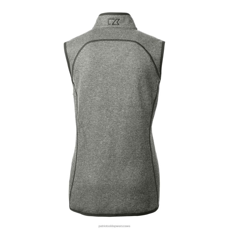 Patriots Jersey kobiety kuter i buck wrzosowoszary hełm z logo grota, dzianinowa kamizelka z suwakiem na całej długości odzież 6RBB853