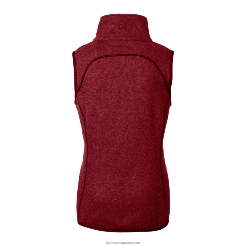 Patriots Jersey kobiety kuter i złotówka logo grota z czerwonym hełmem, dzianinowa, asymetryczna kamizelka z suwakiem na całej długości odzież 6RBB886