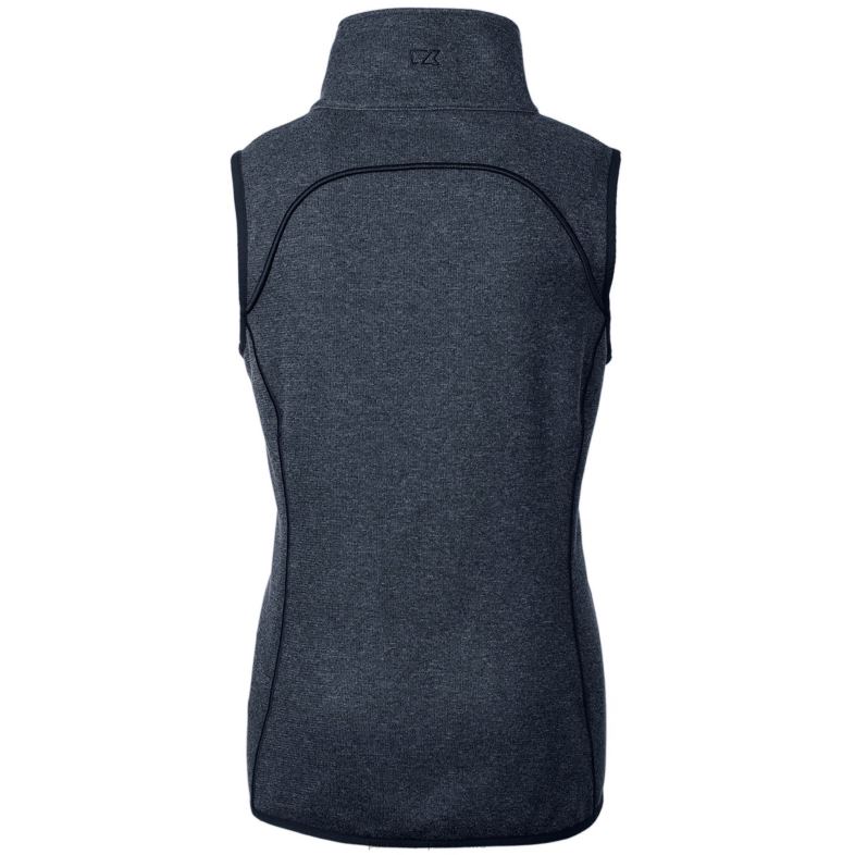 Patriots Jersey kobiety zapinana na zamek kamizelka typu cut & buck w kolorze melanżowym, w kolorze granatowym odzież 6RBB1005