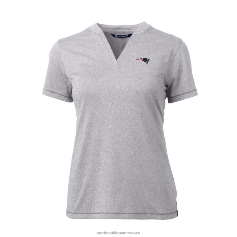 Patriots Jersey kobiety Koszulka polo Cutter & Buck Heather Heather Grey Forge ze stretchem odzież 6RBB2838