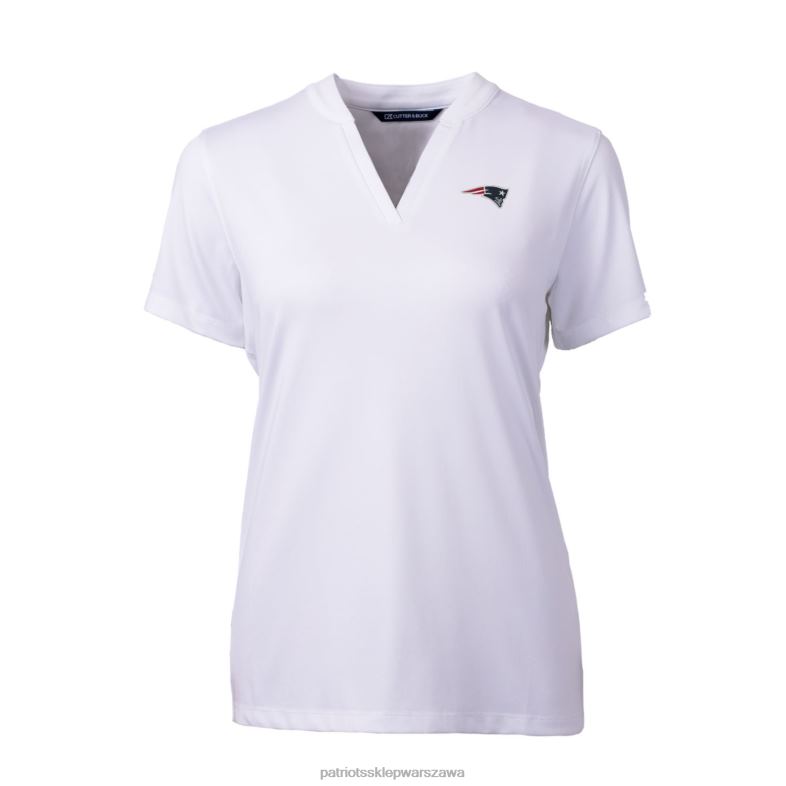 Patriots Jersey kobiety Koszulka polo Cutter & Buck White Forge z elastycznym ostrzem odzież 6RBB2819