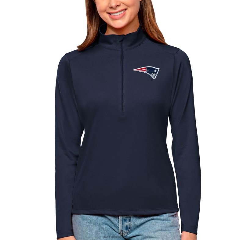 Patriots Jersey kobiety bluza z zamkiem błyskawicznym w stylu marynarki wojennej Antigua odzież 6RBB2831