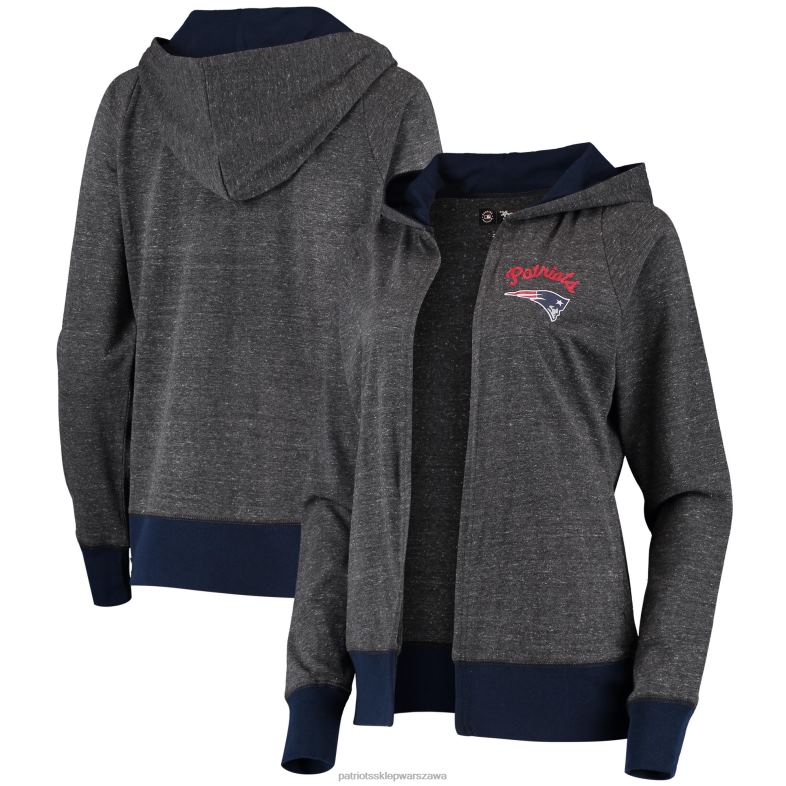 Patriots Jersey kobiety g-iii 4her by carlbanks melanżowy kardigan z kapturem chalk talk odzież 6RBB2818
