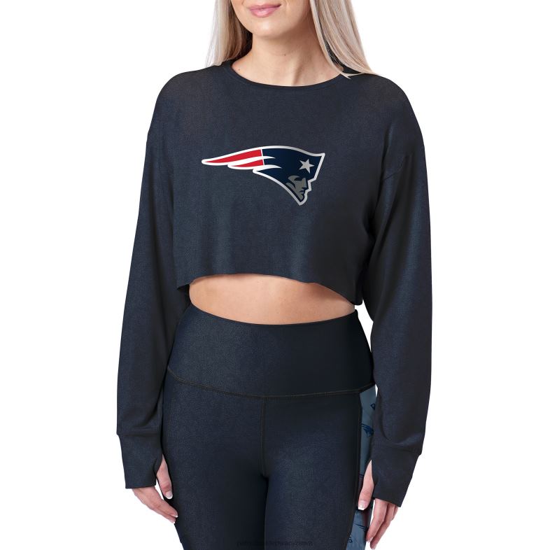 Patriots Jersey kobiety granatowa koszula z długim rękawem certo odzież 6RBB2773