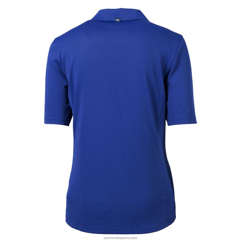 Patriots Jersey kobiety Cut & Buck Royal Throwback Logo Cnota Eco Pique Koszulka polo z recyklingu odzież 6RBB2594