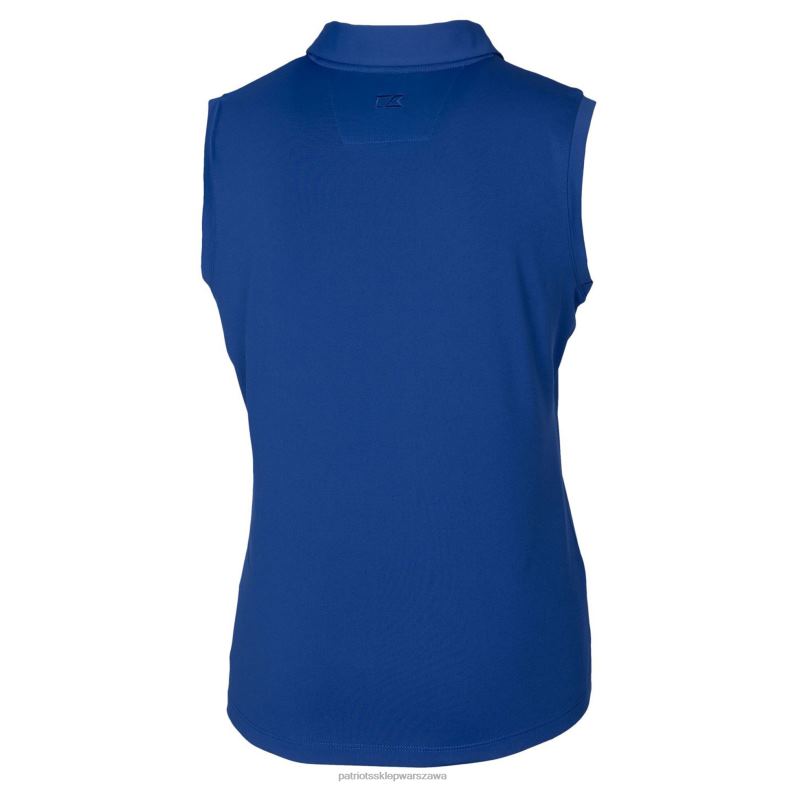 Patriots Jersey kobiety Cut & Buck Royal Throwback Logo Forge Elastyczna koszulka polo bez rękawów odzież 6RBB2537