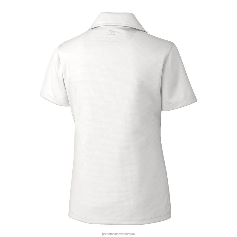 Patriots Jersey kobiety Cutter & Buck białe logo kasku cb drytec gatunek teksturowanej solidnej koszulki polo odzież 6RBB2509