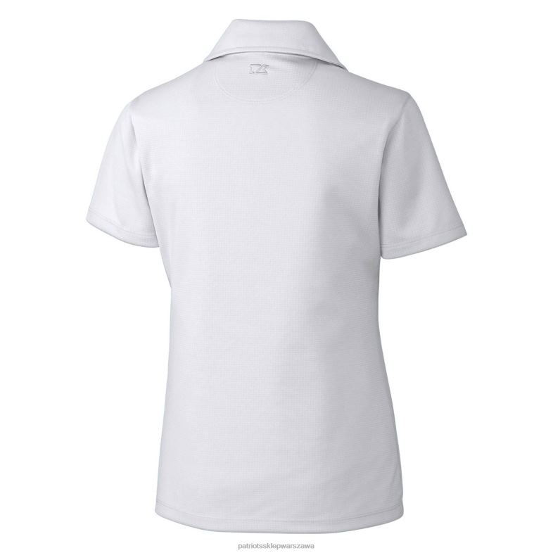 Patriots Jersey kobiety Cutter & Buck białe logo typu retro teksturowana koszulka polo drytec odzież 6RBB2587