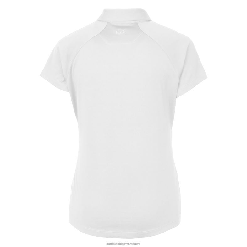 Patriots Jersey kobiety białe logo na kasku cutter & buck drytec forge stretch polo odzież 6RBB2510