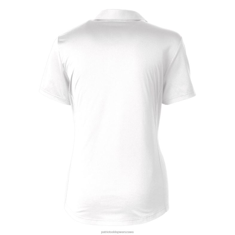Patriots Jersey kobiety białe logo na kasku cutter & buck, teksturowane, elastyczne polo drytec prospekt odzież 6RBB2527