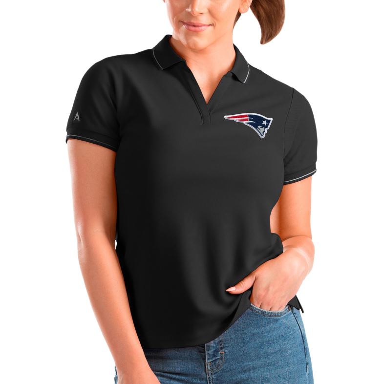 Patriots Jersey kobiety czarna zamożna koszulka polo z antigui odzież 6RBB2532