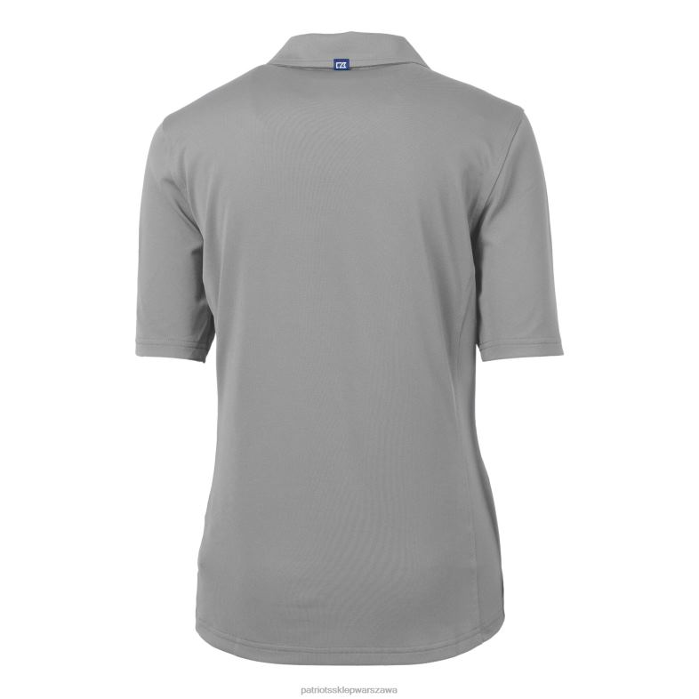 Patriots Jersey kobiety logo hełmu Cutter & Buck w kolorze szarym melanżowym koszulka polo drytec cnota eco pique z recyklingu odzież 6RBB2519