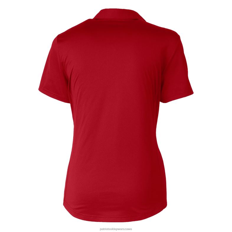Patriots Jersey kobiety logo na hełmie Cutter & Buck Red Drytec Perspektywa teksturowanej elastycznej koszulki polo odzież 6RBB2523