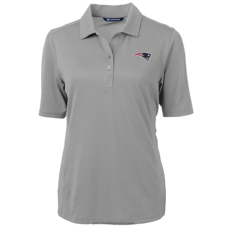 Patriots Jersey kobiety polo z recyklingu, szare cnota eco pique, cut & buck odzież 6RBB2626