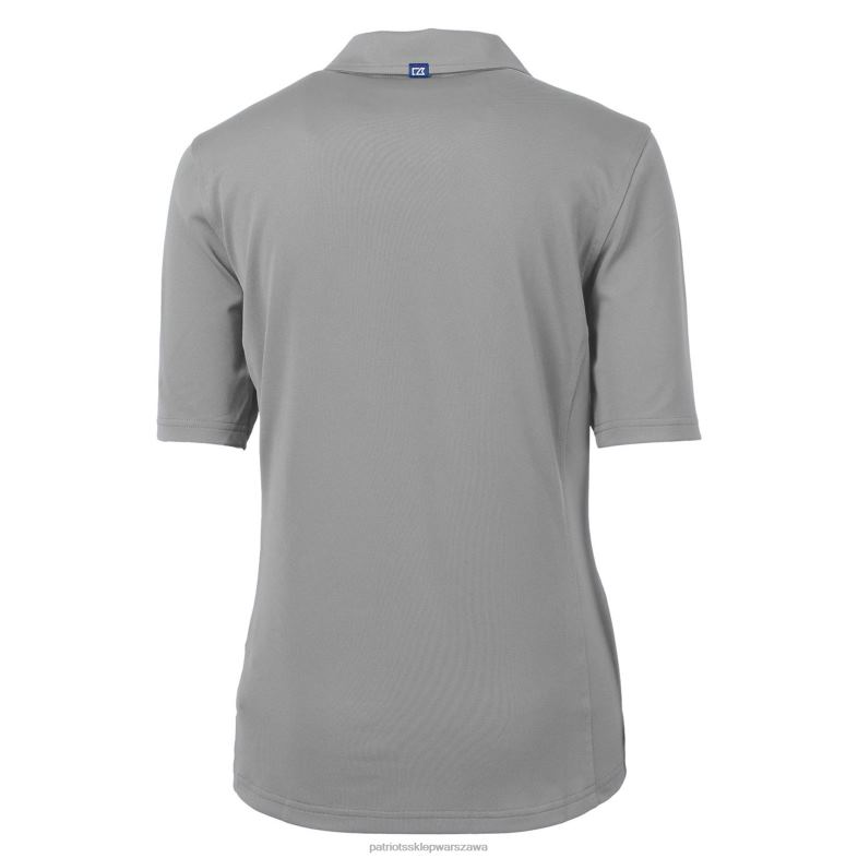 Patriots Jersey kobiety polo z recyklingu w stylu cut & buck, szare logo cnoty, eko pika odzież 6RBB2593
