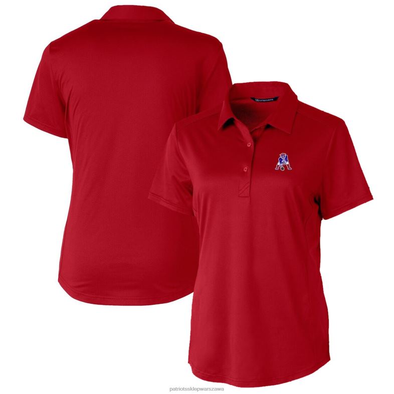 Patriots Jersey kobiety polo z teksturowanej, elastycznej tkaniny w stylu Cut & Buck w kolorze czerwonym odzież 6RBB2598