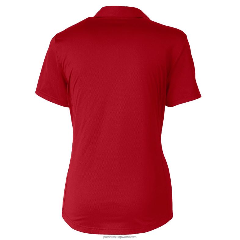 Patriots Jersey kobiety polo z teksturowanej, elastycznej tkaniny w stylu Cut & Buck w kolorze czerwonym odzież 6RBB2598