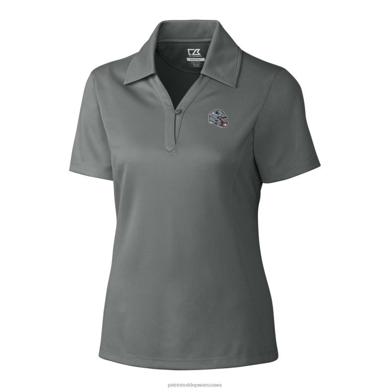 Patriots Jersey kobiety szare logo hełmu Cutter & Buck cb drytec gatunek teksturowanej solidnej koszulki polo odzież 6RBB2511