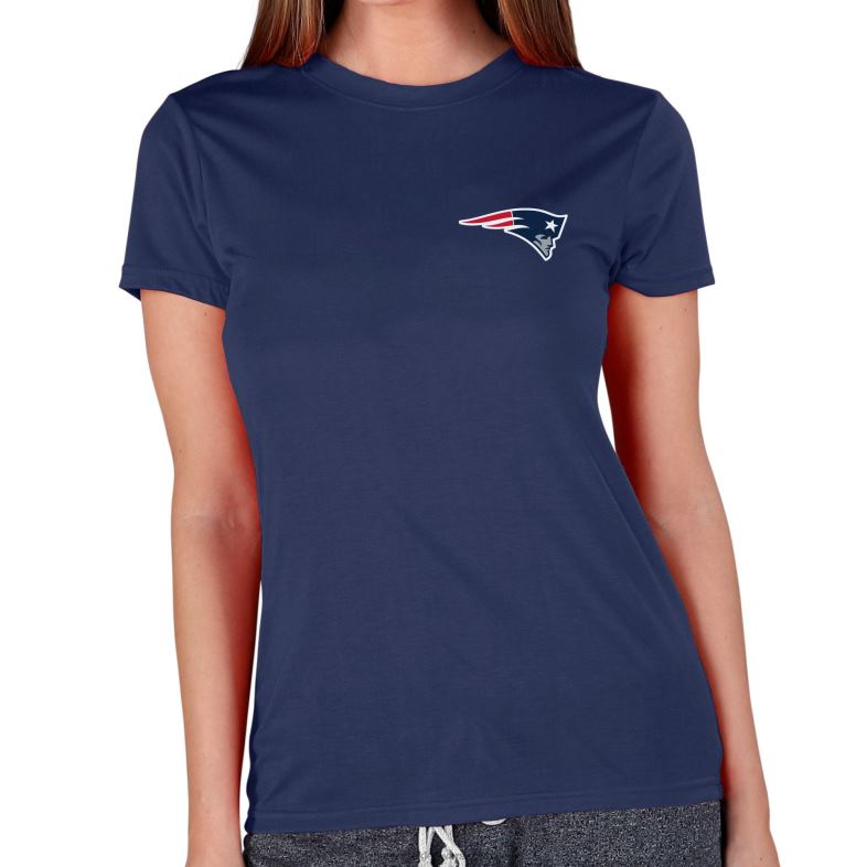 Patriots Jersey kobiety Concepts sport granatowy t-shirt z dzianiny maratonowej odzież 6RBB2802