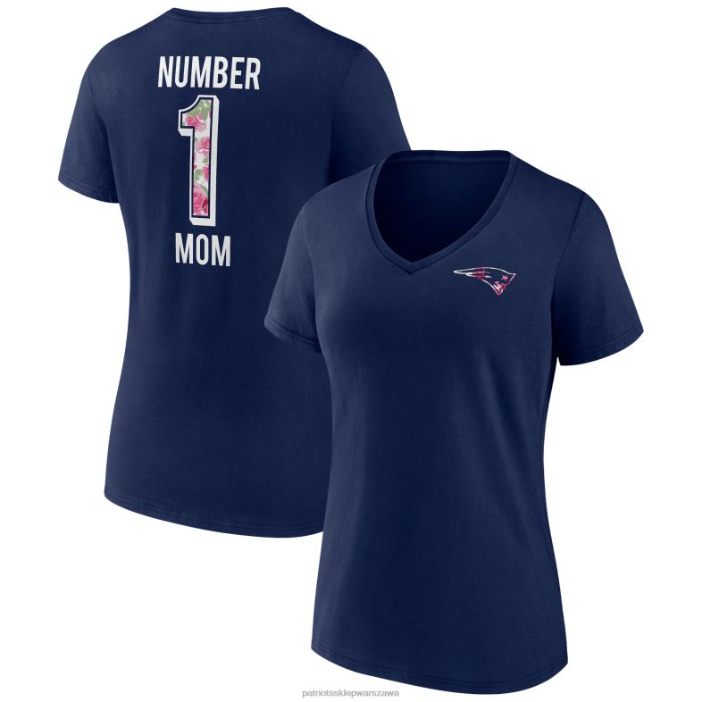 Patriots Jersey kobiety Fanatics markowa granatowa koszulka plus size z dekoltem w szpic na dzień matki nr 1 dla mam odzież 6RBB2725