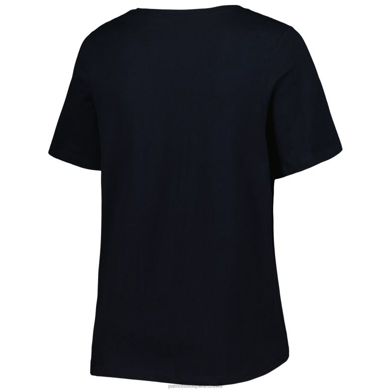 Patriots Jersey kobiety Fanatics markowa granatowa koszulka w dużych rozmiarach z falą bannerów odzież 6RBB2676