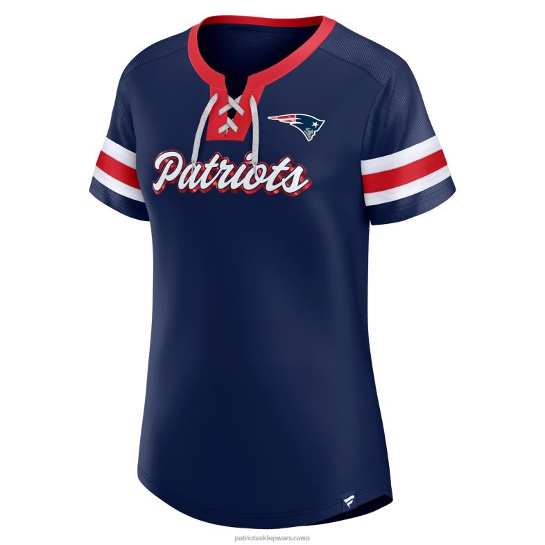 Patriots Jersey kobiety Fanatics markowa, granatowa, sznurowana koszulka w oryginalnym stanie odzież 6RBB2706