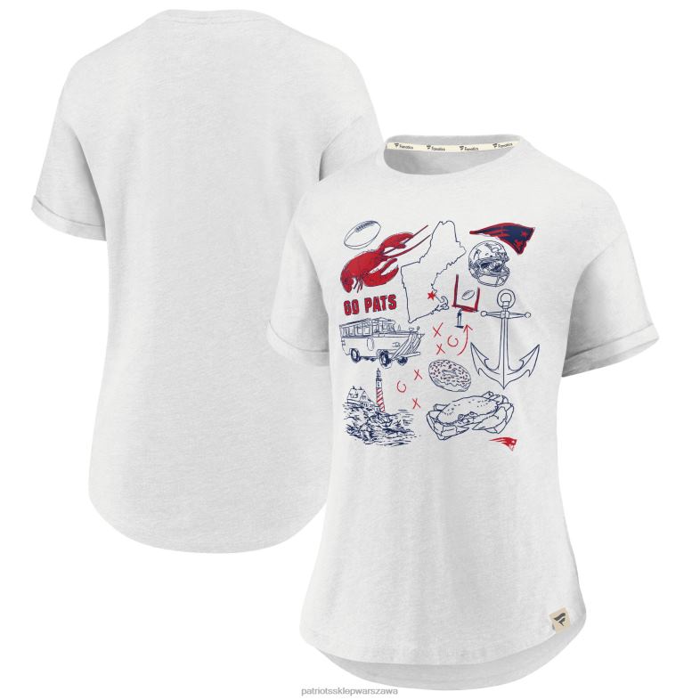 Patriots Jersey kobiety Fanatics markowa melanżowa biała koszulka True Classics Hometown Tacked odzież 6RBB2732