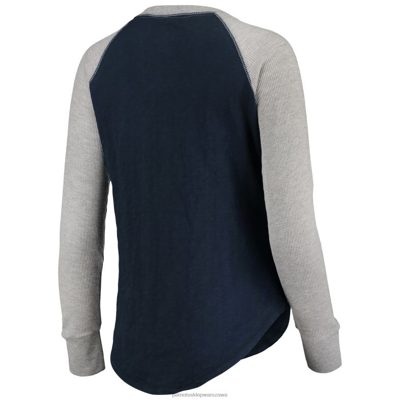 Patriots Jersey kobiety Lekka, raglanowa koszulka z długimi rękawami w kolorze granatowym odzież 6RBB2717