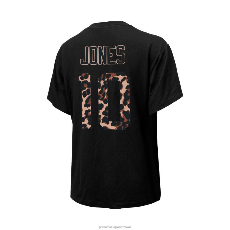 Patriots Jersey kobiety Majestic Threads mac jones czarna koszulka z imieniem i numerem gracza w panterkę odzież 6RBB2751