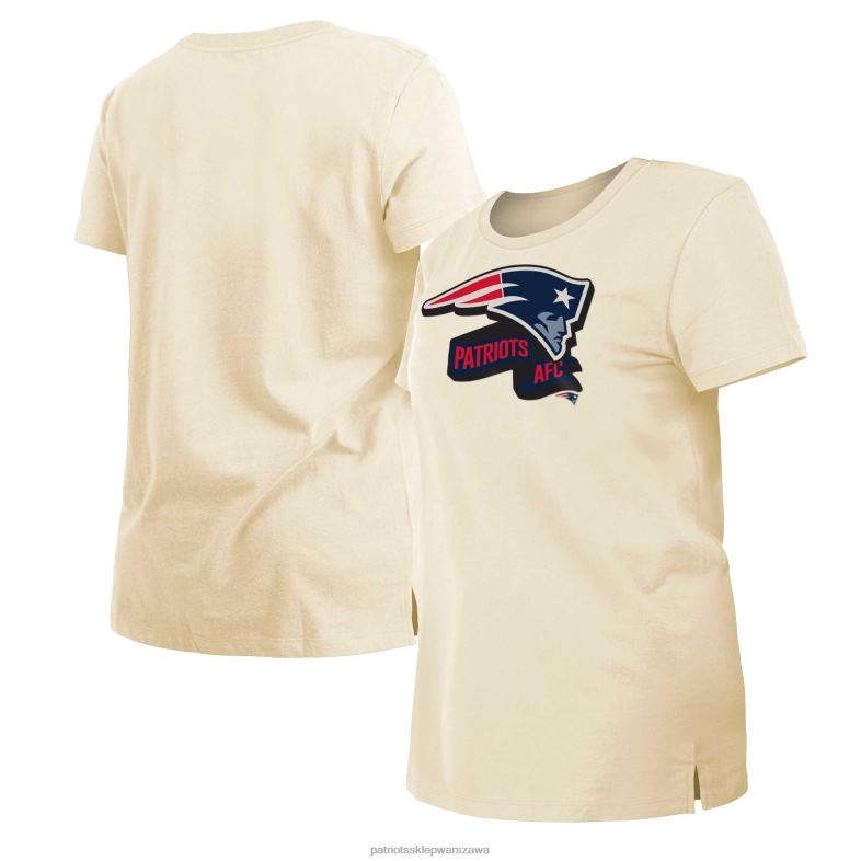 Patriots Jersey kobiety New Era kremowa chromowana koszulka Sideline odzież 6RBB2744