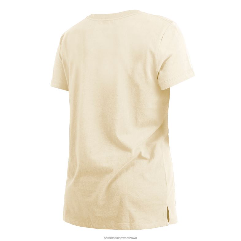 Patriots Jersey kobiety New Era kremowa chromowana koszulka Sideline odzież 6RBB2744