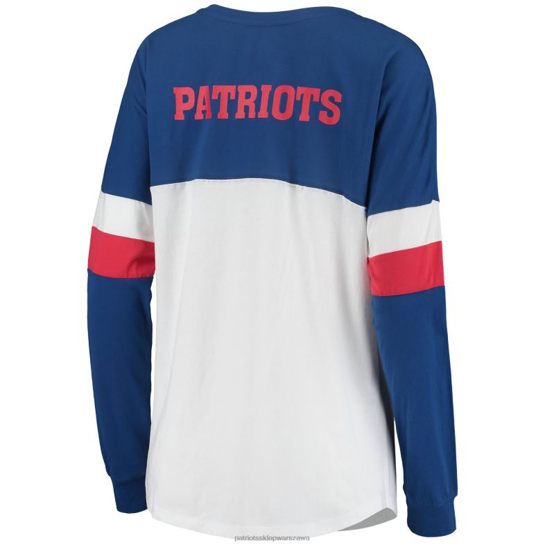 Patriots Jersey kobiety Nowa era królewsko-biała, sportowa, sznurowana koszulka uniwersytecka odzież 6RBB2749