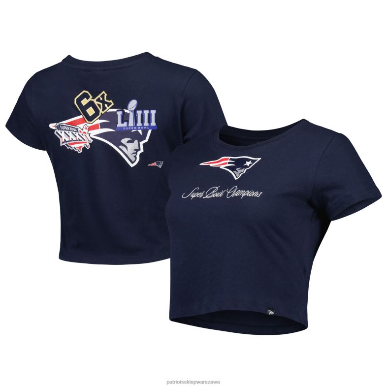 Patriots Jersey kobiety T-shirt New Era Navy Historic Champs odzież 6RBB2702