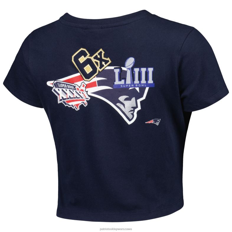 Patriots Jersey kobiety T-shirt New Era Navy Historic Champs odzież 6RBB2702