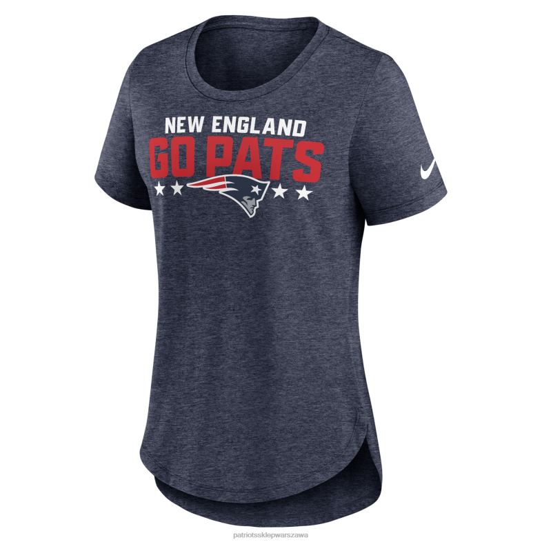 Patriots Jersey kobiety T-shirt Nike Heather Navy wykonany z mieszanki materiałów lokalnych odzież 6RBB2701
