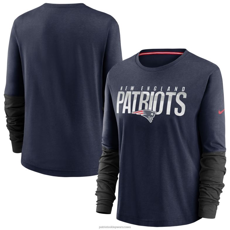 Patriots Jersey kobiety T-shirt Nike Navy City Mascot Breathe z długim rękawem odzież 6RBB2716
