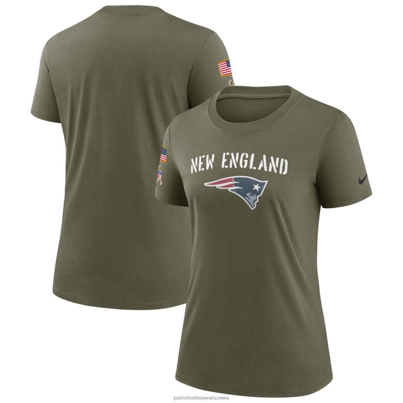 Patriots Jersey kobiety T-shirt Nike Olive 2022 Salute to Service Legend odzież 6RBB2661