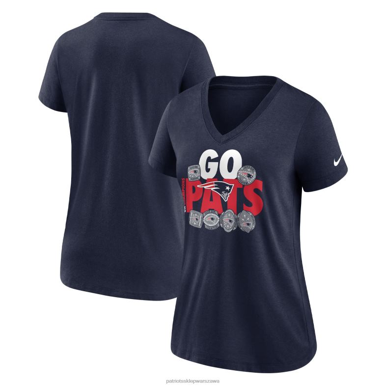 Patriots Jersey kobiety T-shirt nike z kolekcji hometown z potrójną mieszanką i dekoltem w szpic odzież 6RBB2747