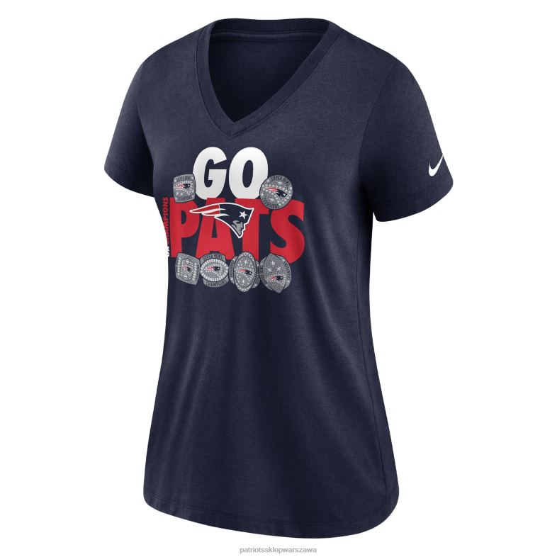 Patriots Jersey kobiety T-shirt nike z kolekcji hometown z potrójną mieszanką i dekoltem w szpic odzież 6RBB2747