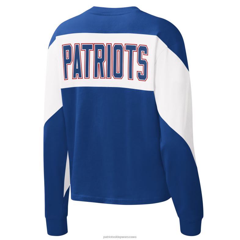 Patriots Jersey kobiety T-shirt z długimi rękawami z krótkimi rękawami i krótkimi rękawami Royal Insight odzież 6RBB2678