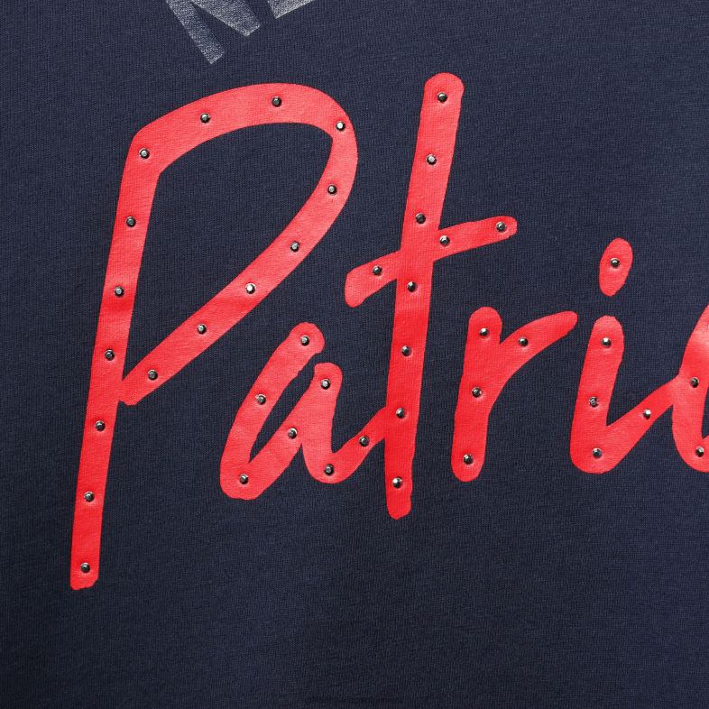 Patriots Jersey kobiety Tommy Hilfiger Granatowa koszulka Riley z dekoltem w serek odzież 6RBB2724