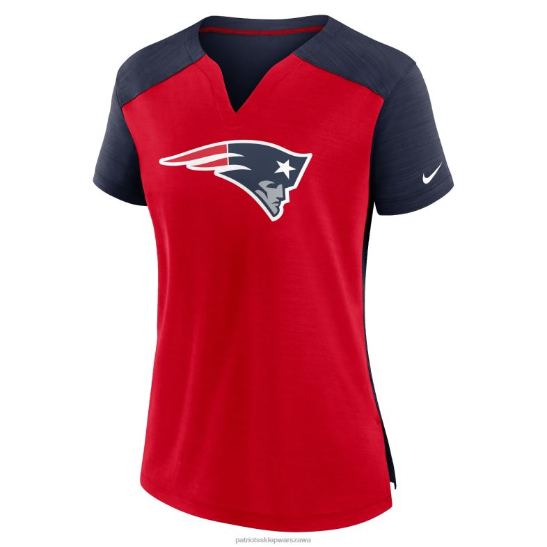 Patriots Jersey kobiety czerwono-granatowy t-shirt Nike Impact Over Performance z wycięciem pod szyją odzież 6RBB2647